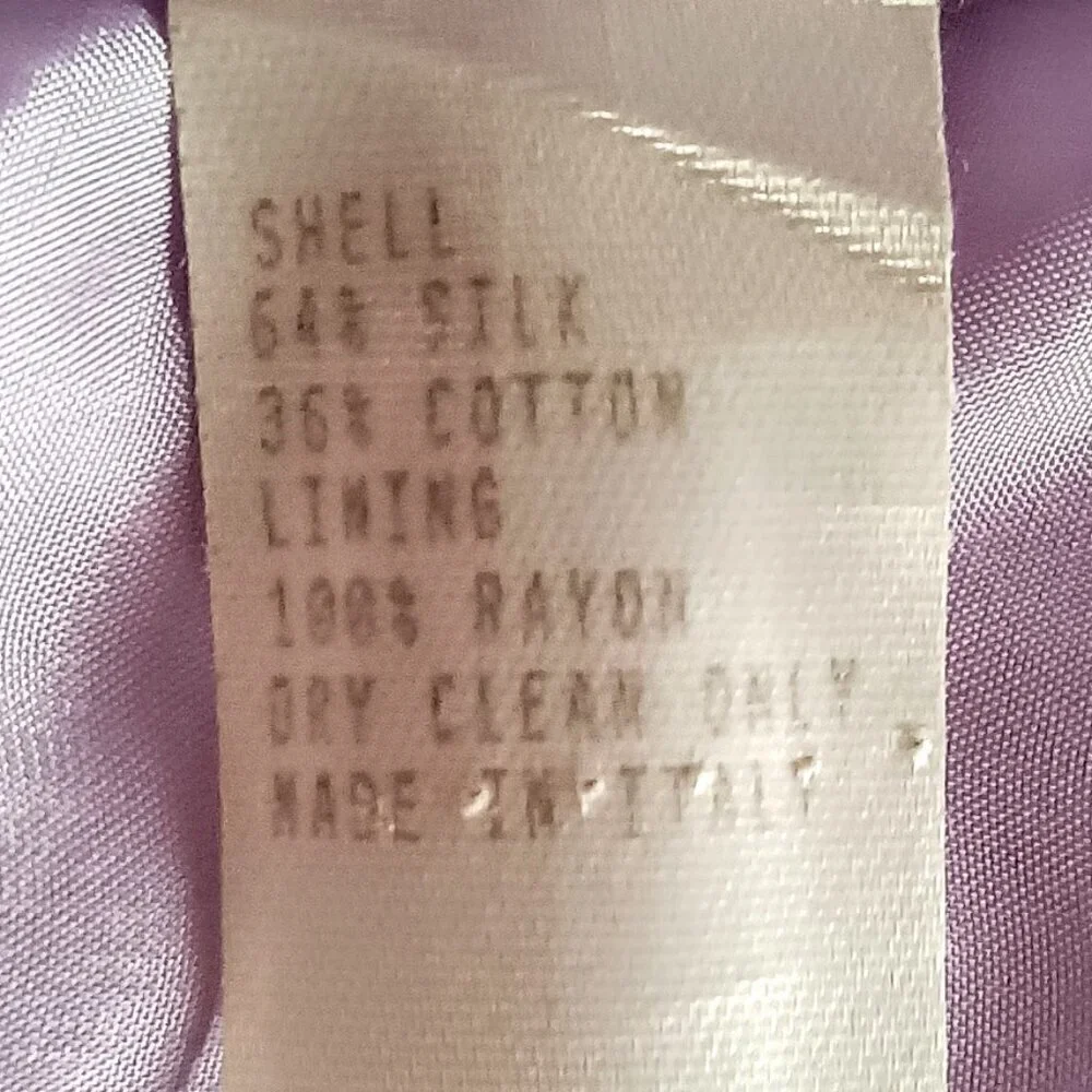 Carolina Herrera Lavender Italian Silk Cotton Belted Blazer Jacket